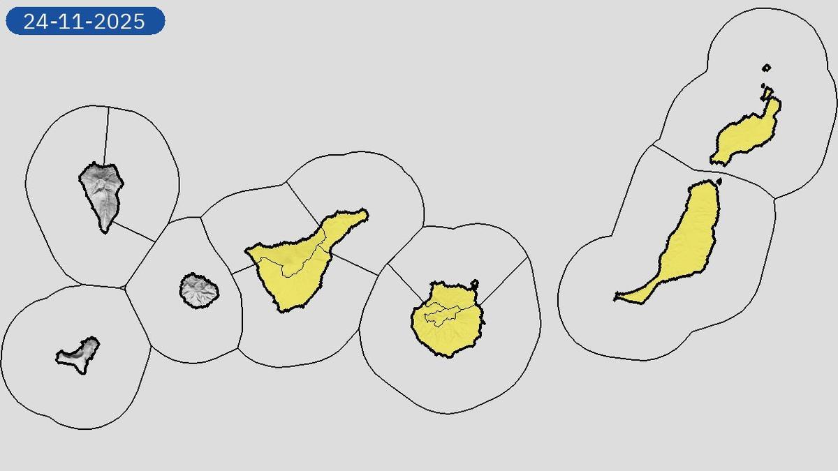 Zonas afectadas por la calima.