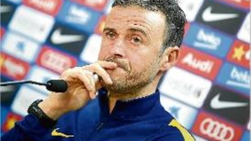 Luis Enrique en la roda de premsa d&#039;ahir prèvia al partit.