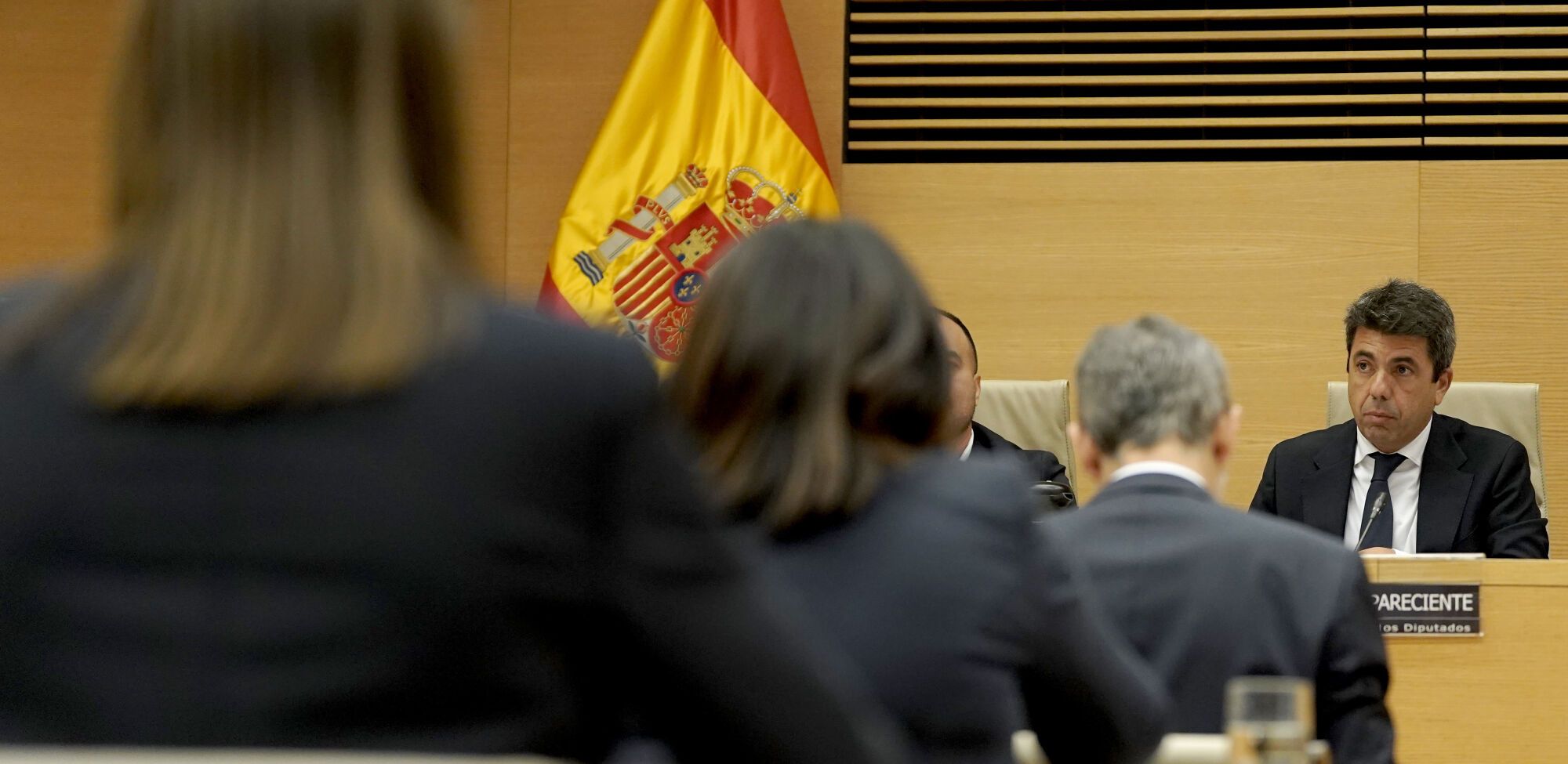 El 'president' en funciones de la Generalitat Valenciana, Carlos Mazón, durante su comparecencia en la comisión de investigación de la dana en el Congreso
