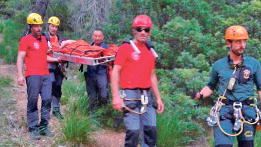 Laborioso rescate de una escaladora herida en Bunyola