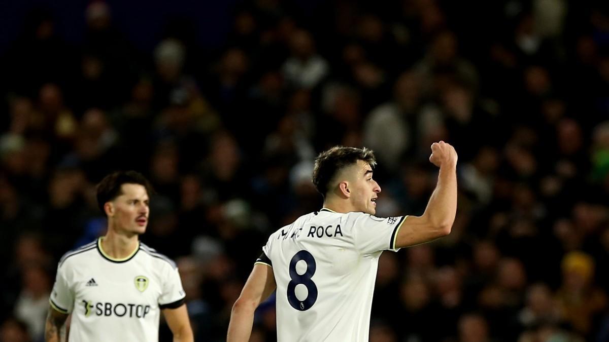Marc Roca, en un partido con el Leeds