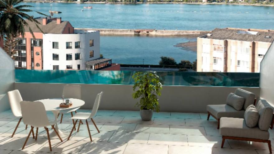Sale a la venta un piso de obra nueva con terraza y vistas a la Ría de O Burgo en Culleredo por 242.000 euros