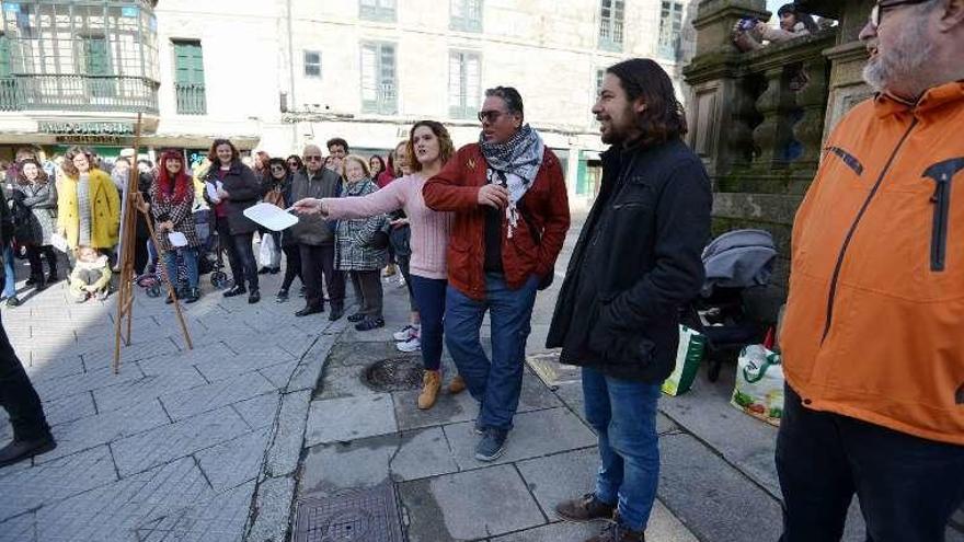 Concentración de repulsa a la violencia machista en Marín. // FdV