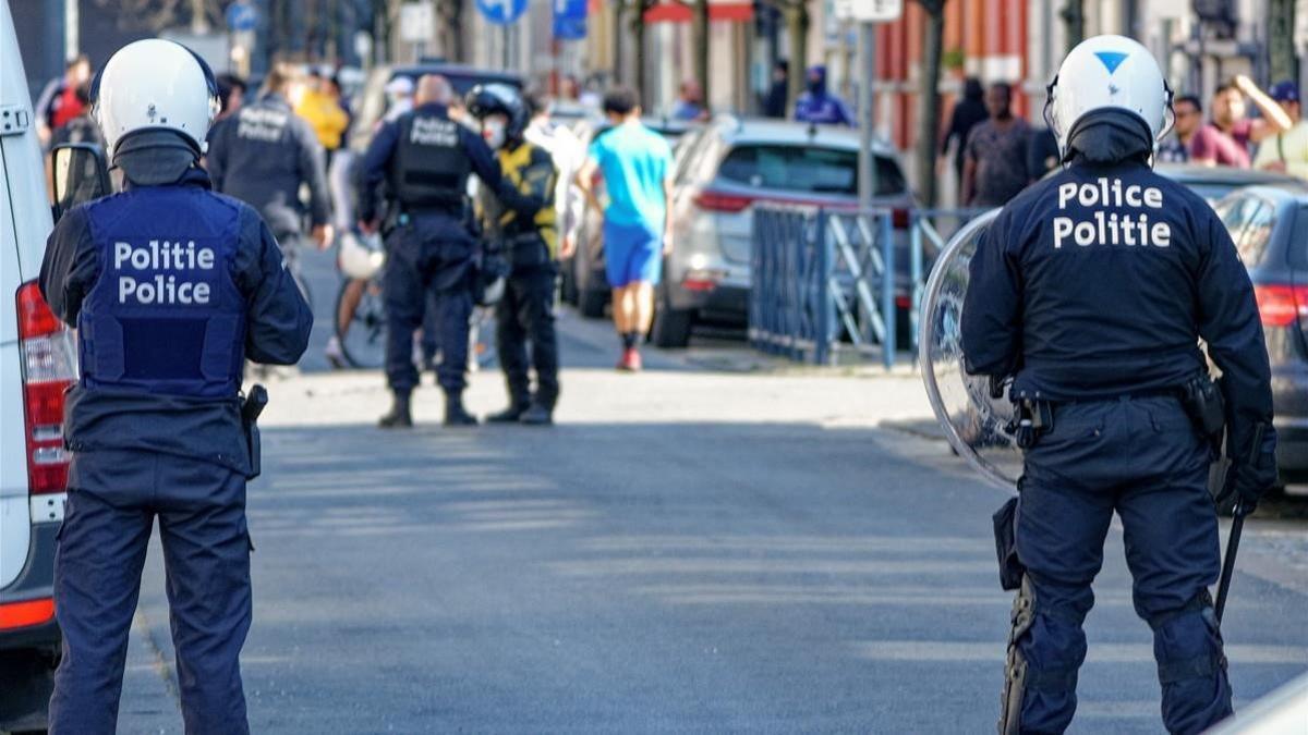 Imagen de archivo de agentes de la policía, en Bruselas.