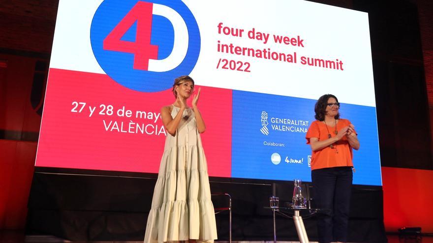 Díaz, Calero y Oltra en el congreso internacional sobre la semana de cuatro días
