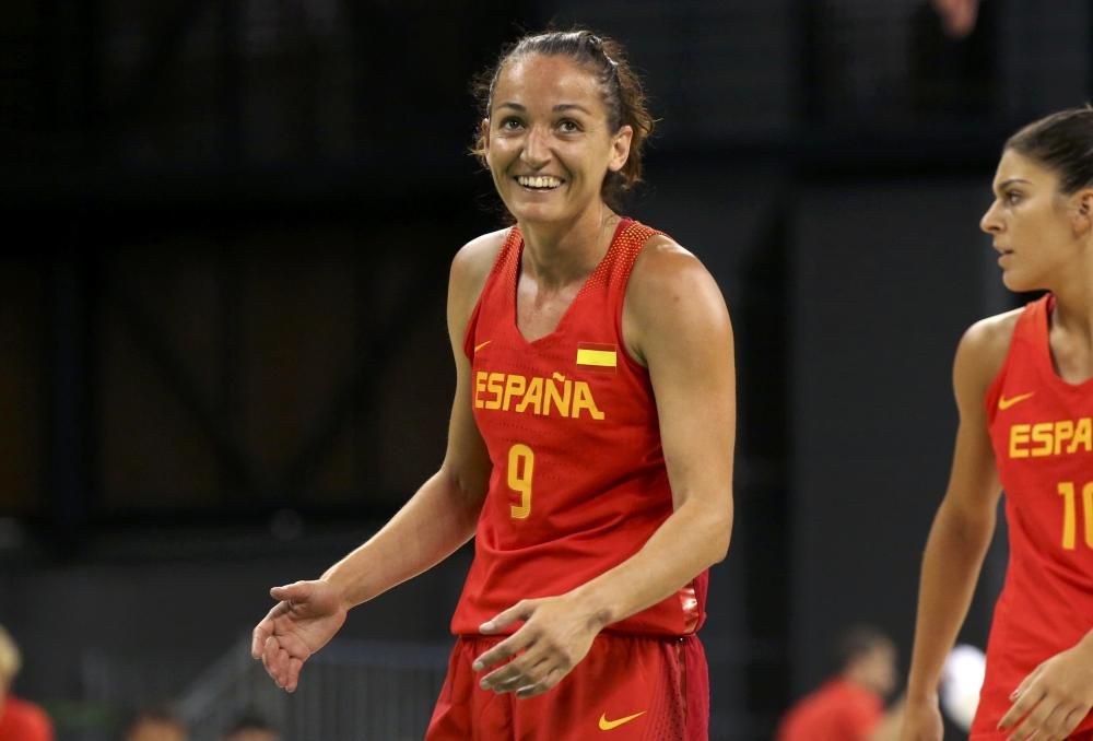 La española Laia Palau, durante el partido ante Serbia de baloncesto femenino.