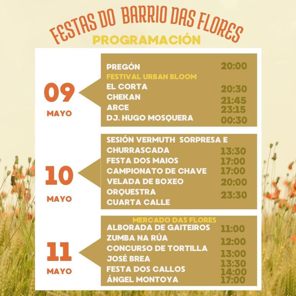 Programación de las fiestas del Barrio de las Flores