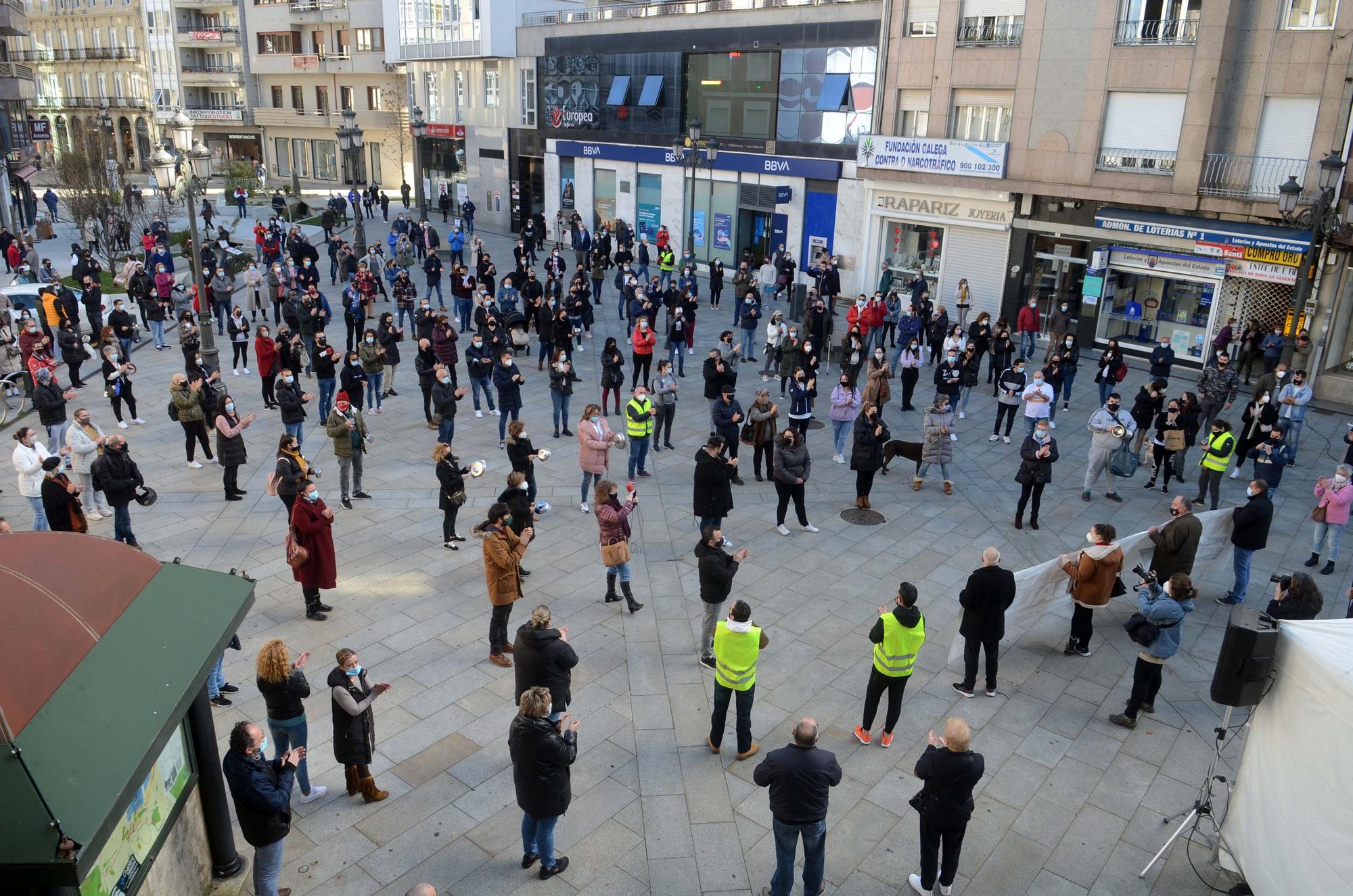 Manifestación masiva de la hostelería en Vilagarcía