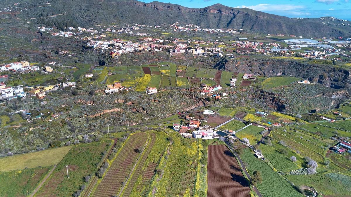 Vista aérea del casco de Valsequillo, en una imagen de archivo