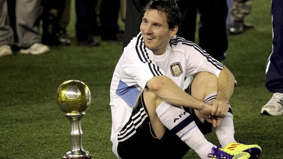Messi, durante un partido amistoso.