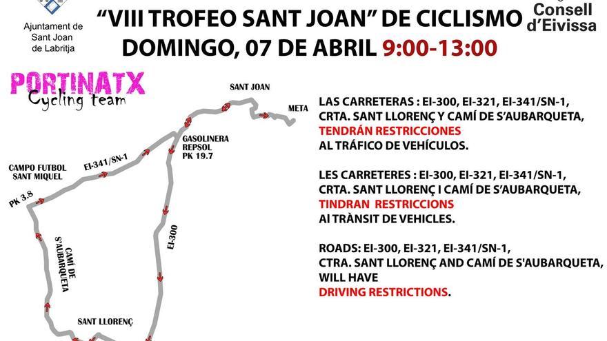 Restricciones de tráfico este domingo en Ibiza con motivo del Trofeo Sant Joan de ciclismo