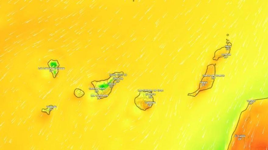 Canarias afronta un fin de semana de calor y viento antes de la llegada de la inestabilidad el lunes