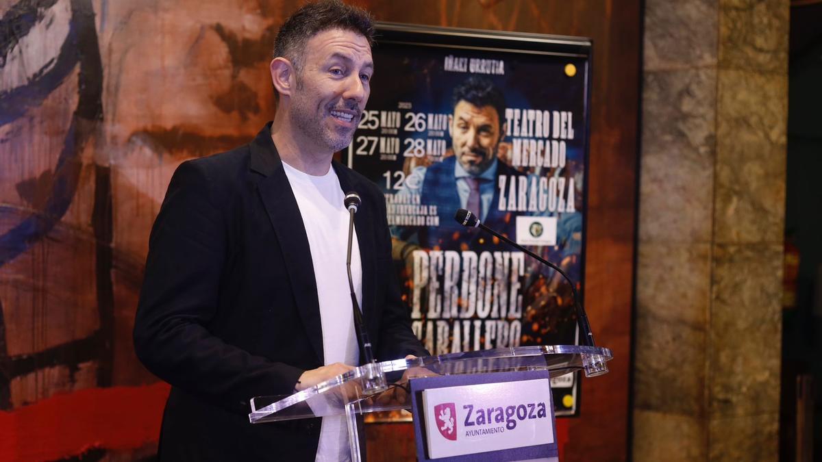 Iñaki Urrutia, este martes, en la presentación de 'Perdone, caballero'.