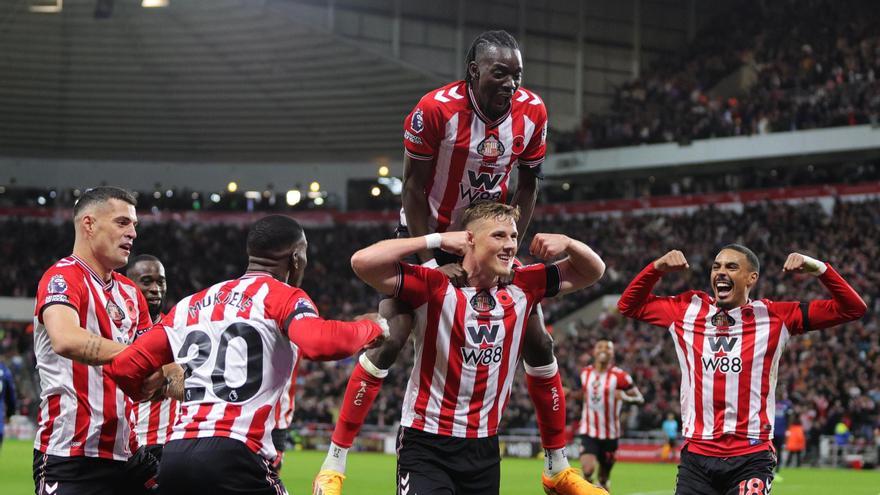 Ballard celebrando su gol ante el Arsenal