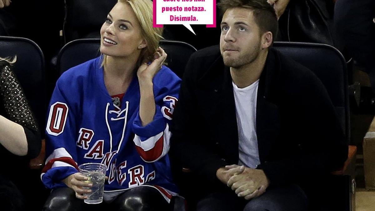 Margot Robbie y su marido Tom Ackerley en un partido