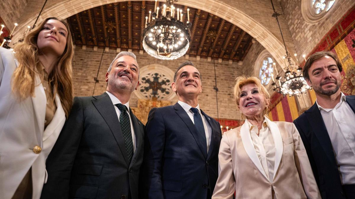 Carmen Thyssen, Jaume Collboni y Jaume Sabater, en la presentación del Museu Thyssen Barcelona