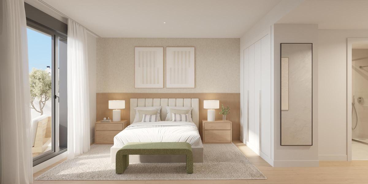 Dormitorio de las viviendas de la promoción Vera de Neinor Homes