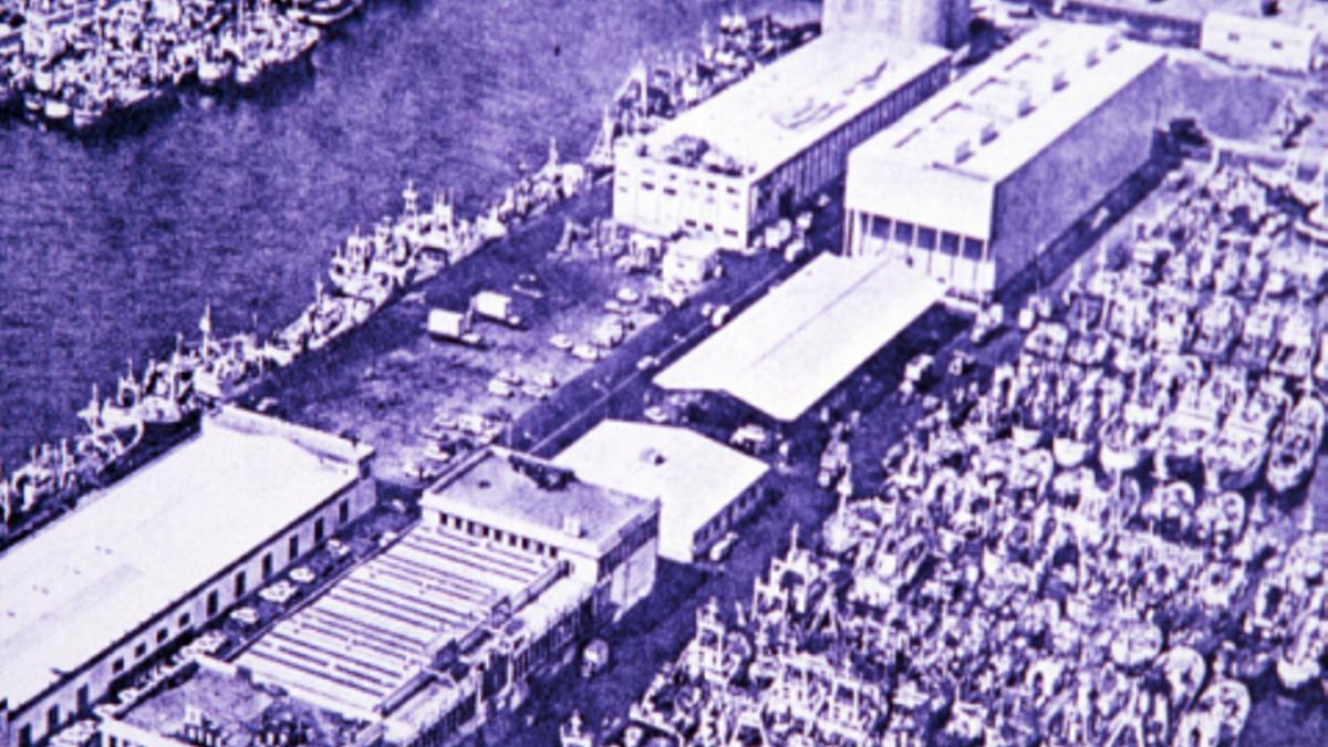 Imagen aérea del Puerto de Las Palmas en la década de los 70.