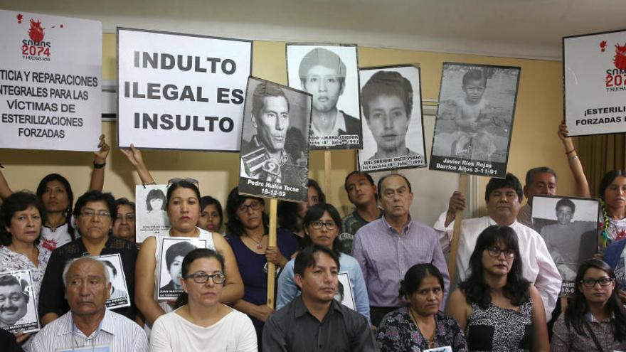 Protesta de las víctimas de Fujimori.