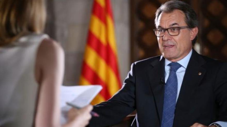 Artur Mas durant l&#039;entrevista a Cuatro.