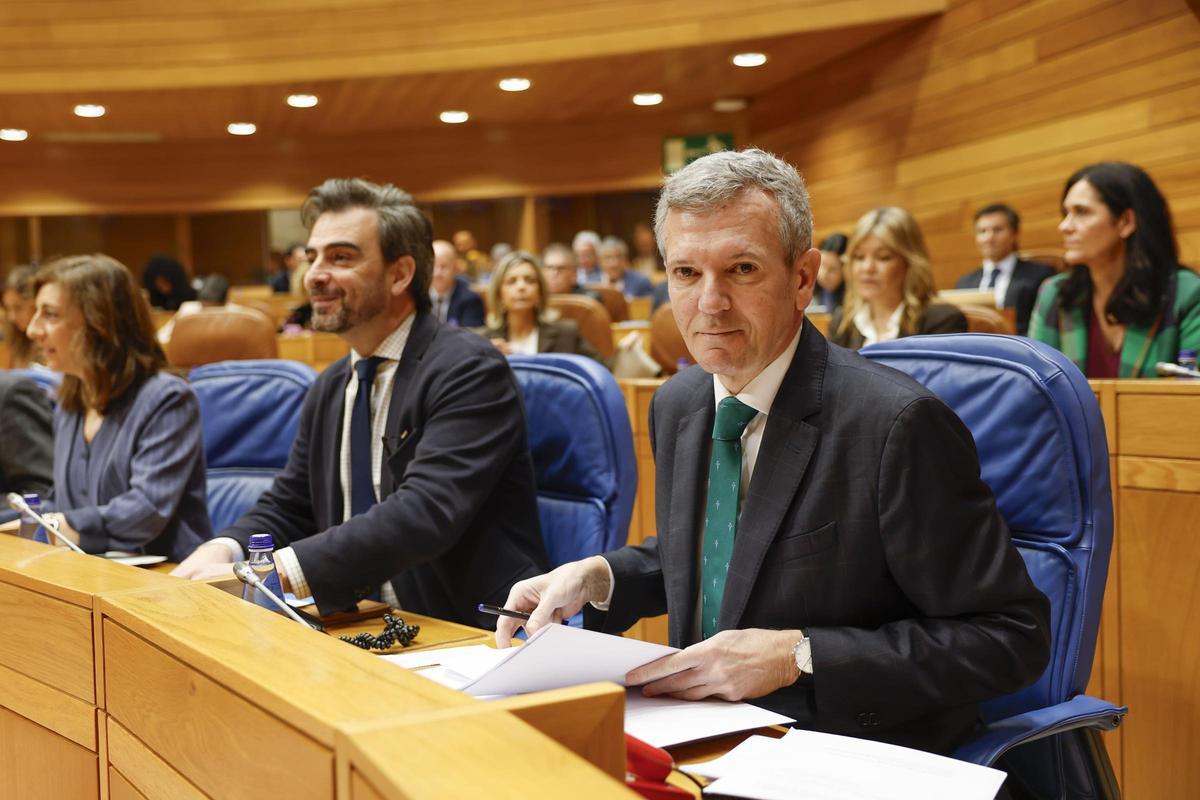 El presidente de la Xunta, Alfonso Rueda, este miércoles en el Hemiciclo