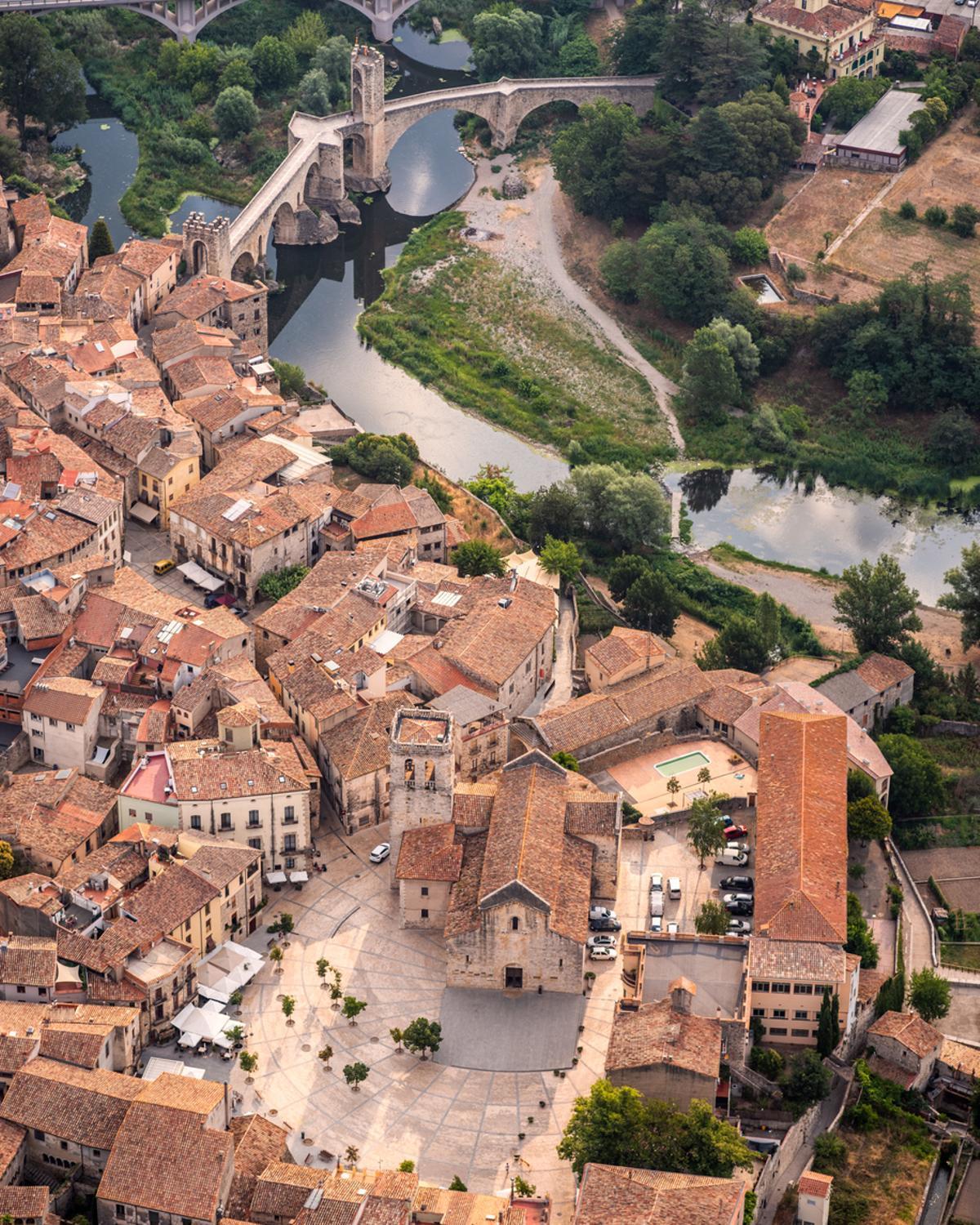 Vista aérea de Besalu, La Garrotxa