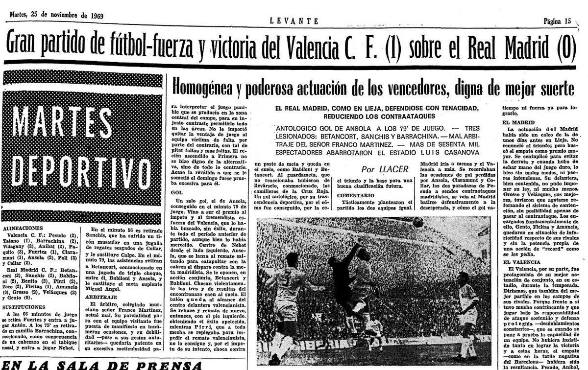 Crónica del Valencia-Madrid de 1969