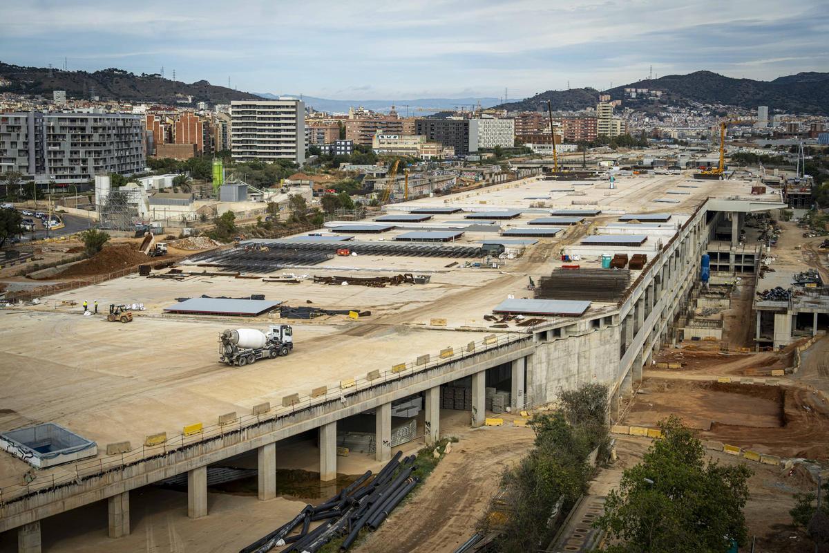 Así están las obras de la futura estación de la Sagrera