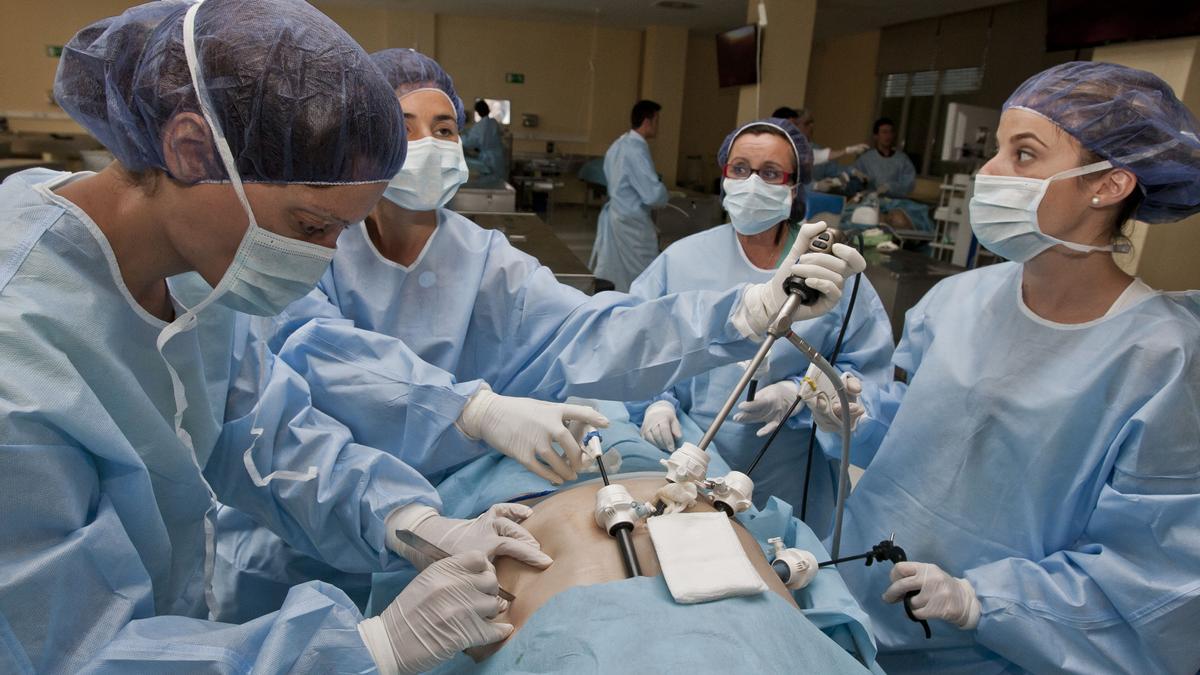 Estudiantes de Medicina hacen prácticas en un cadáver