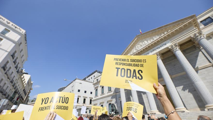 Una manifiestación sobre la prevención del suicidio.