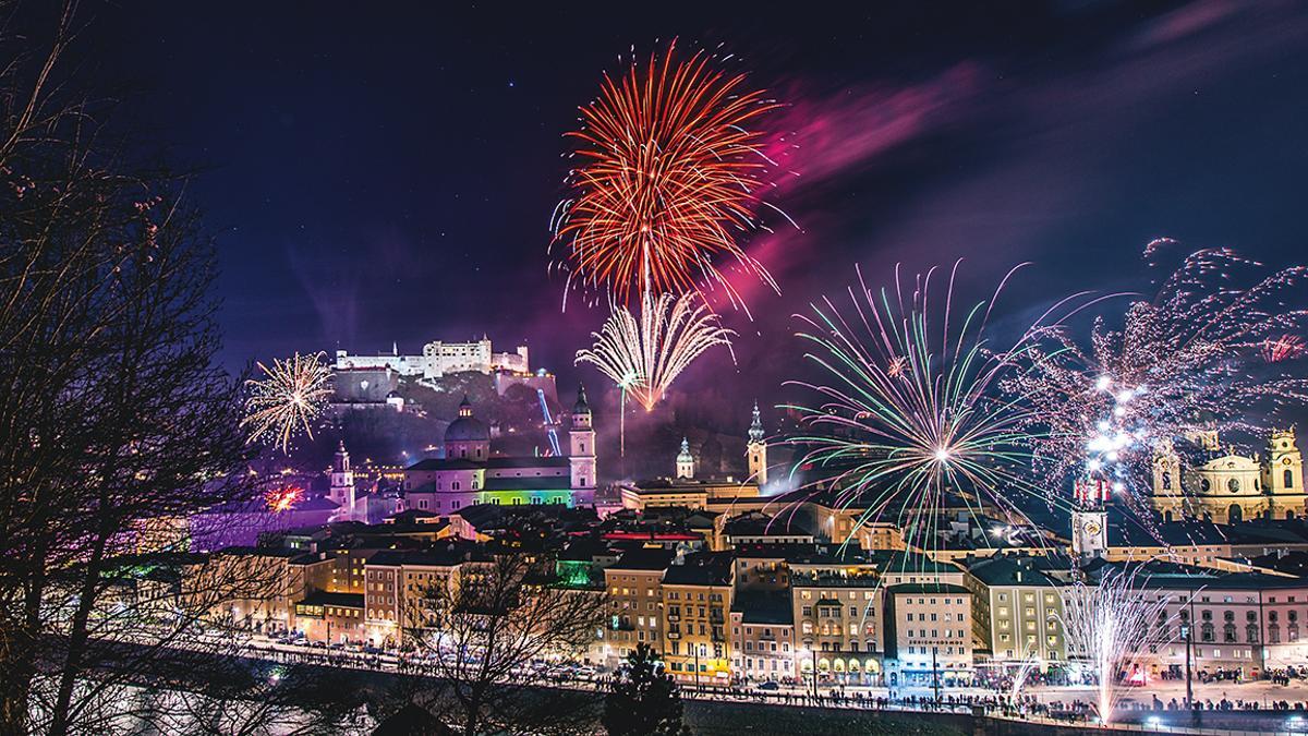 Fuegos artificiales en Salzburgo