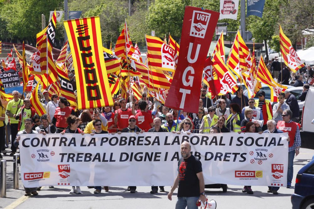 Manifestació del primer de maig a Girona