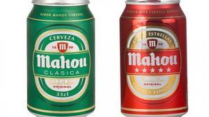 Una Mahou roja y otra verde