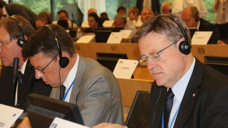 Ximo Puig, ayer, durante su intervención en el Comité de las Regiones, en Bruselas.