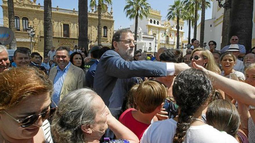 El president espanyol, Mariano Rajoy, va ser ahir a Huelva