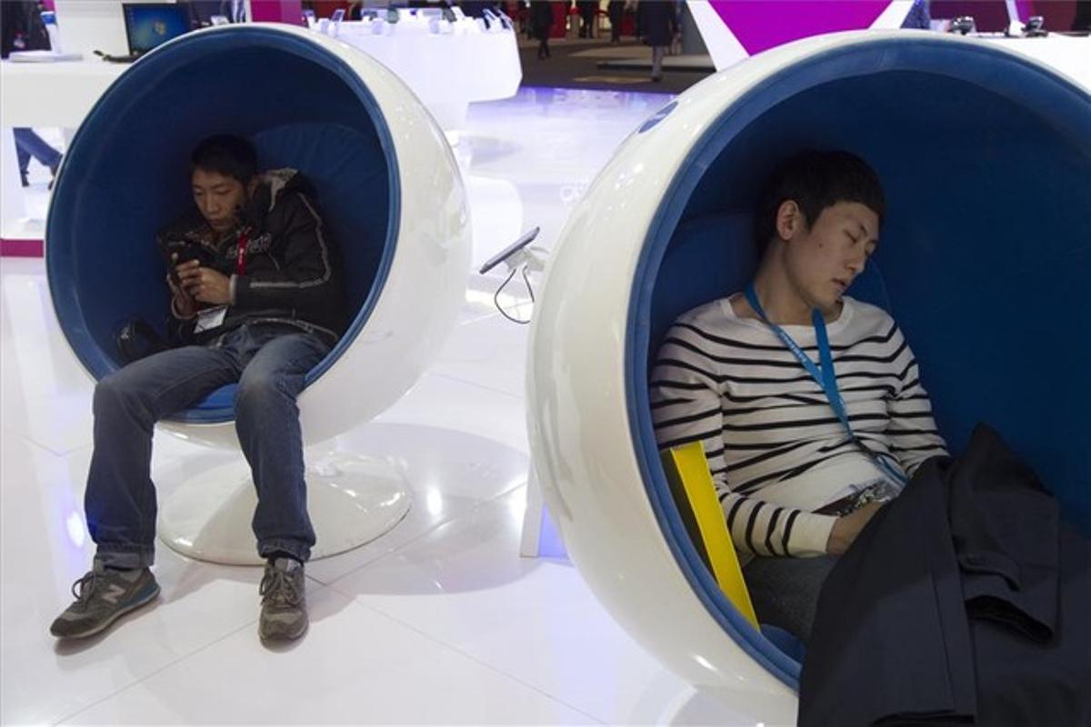 Cabezadita en el Mobile World Congress. Cabezadita en el Mobile World Congress.