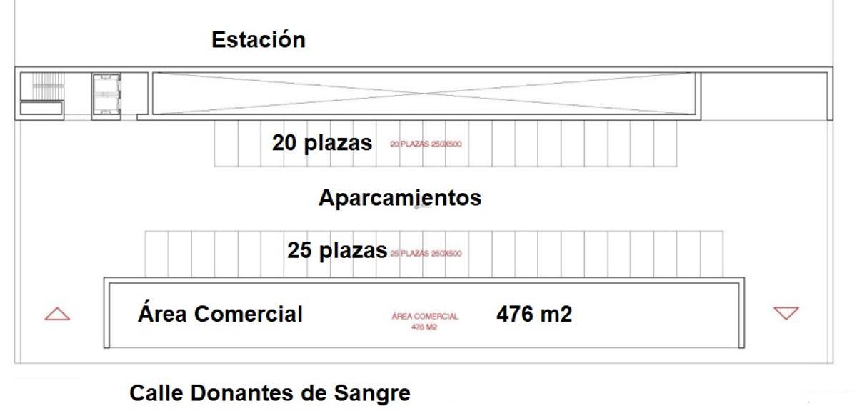 Zona de centro comercial y aparcamientos