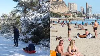 Hoy, nieve; la semana que viene, verano: el marzo loco en la provincia de Alicante