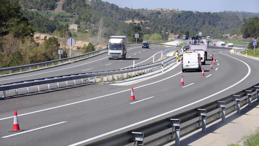 L&#039;eix Transversal creua el Bages d&#039;est a oest; a la imatge, el tram de Rajadell