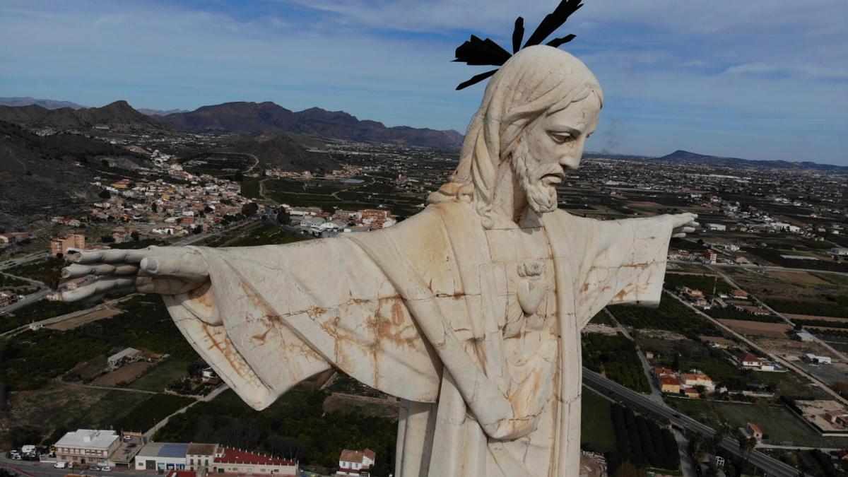 Imágenes de 2018 tomados por un drón del Cristo de Monteagudo