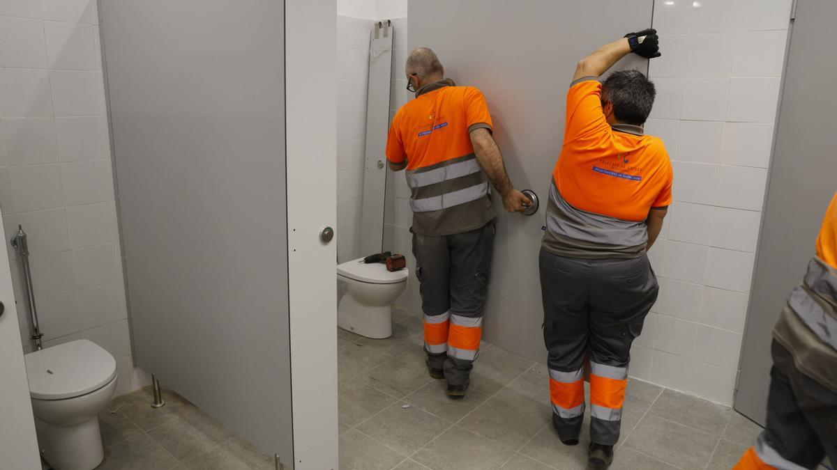 Participantes en el módulo de albañilería del Taller de Empleo Las Mestas