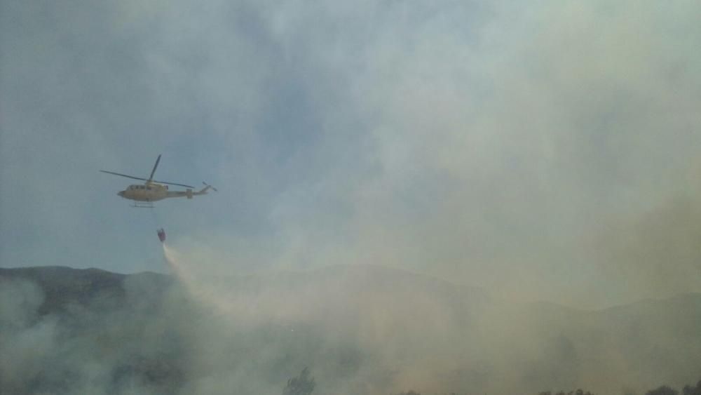 Un incendio forestal en Parcent obliga a desalojar una decena de viviendas