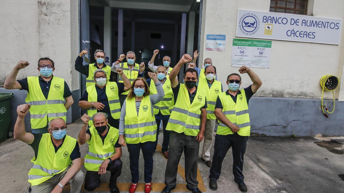 Voluntarios del Banco de Alimentos de Cáceres.