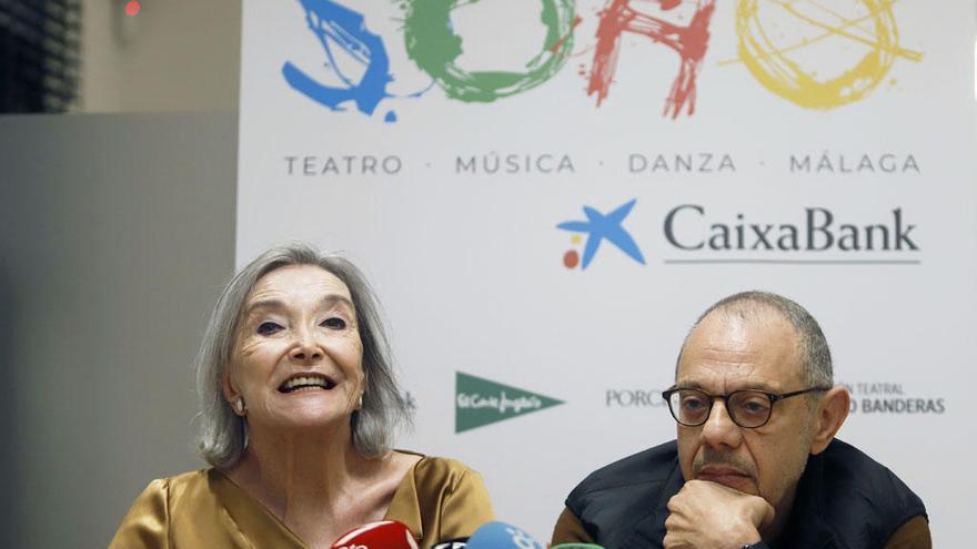 Nuria Espert y Lluís Pasqual, ayer en el Teatro del Soho.