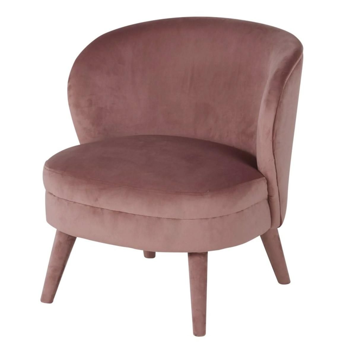 Sillón de terciopelo rosa