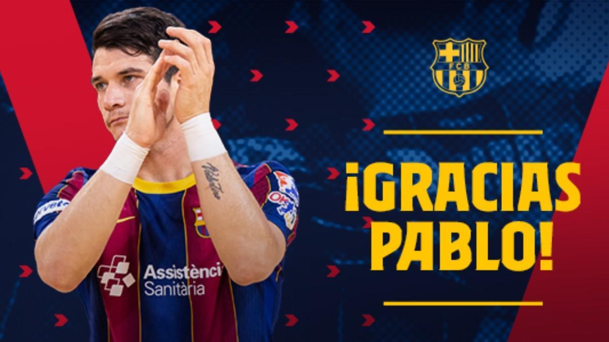 Pablo Álvarez se despide del Barça