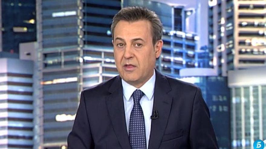 José Ribagorda durante el telediario de Telecinco