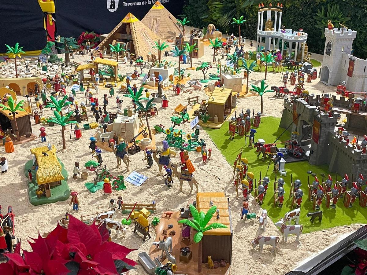 Parte del belén de Playmobil instalado en Tavernes