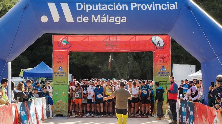 Un instante de la salida en la localidad de Villanueva del Trabuco.