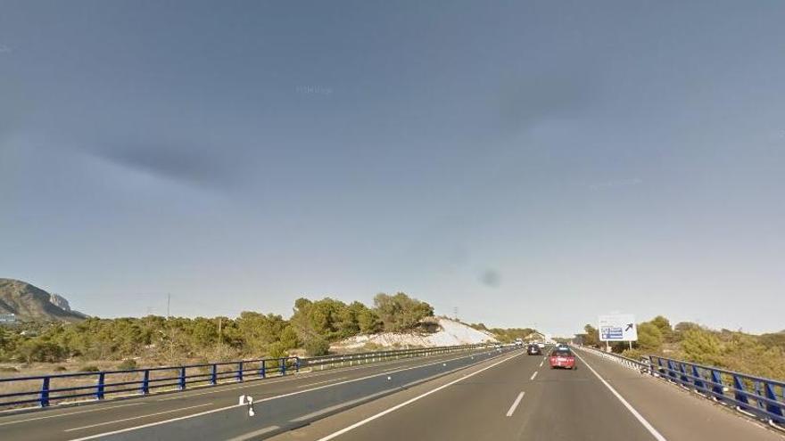 N-332 a la altura de Benidorm. Lugar donde ha tenido lugar el accidente.